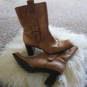 Tan Leather Boots.  Size 7